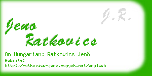 jeno ratkovics business card